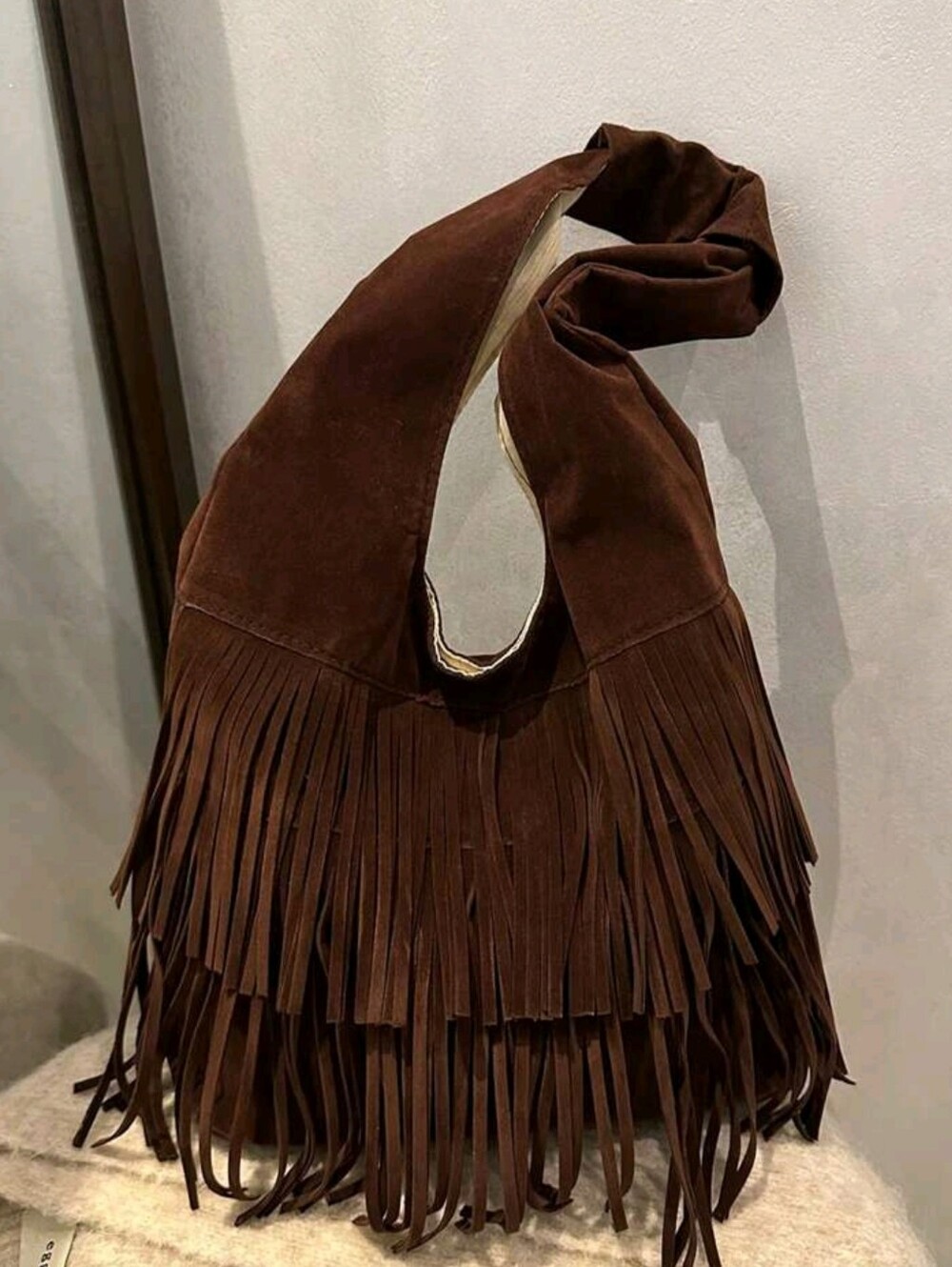 Casual Retro Large Capacity Faux Suede Fringe Commuter Handbag For Women, 2026